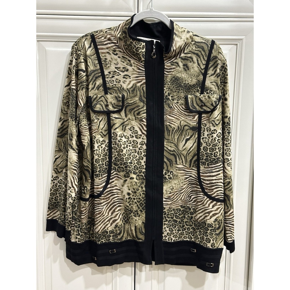 Exclusively Misook Women's Jacket Multi Color Fabulous Size 1X Long Sleeve